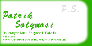 patrik solymosi business card